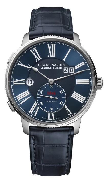 Review Best Ulysse Nardin Marine Torpilleur Dual Time 3343-320-3A/1A watches sale